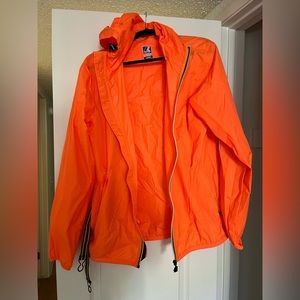 orange windbreaker zip up hoodie